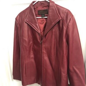 Siena red leather jacket.